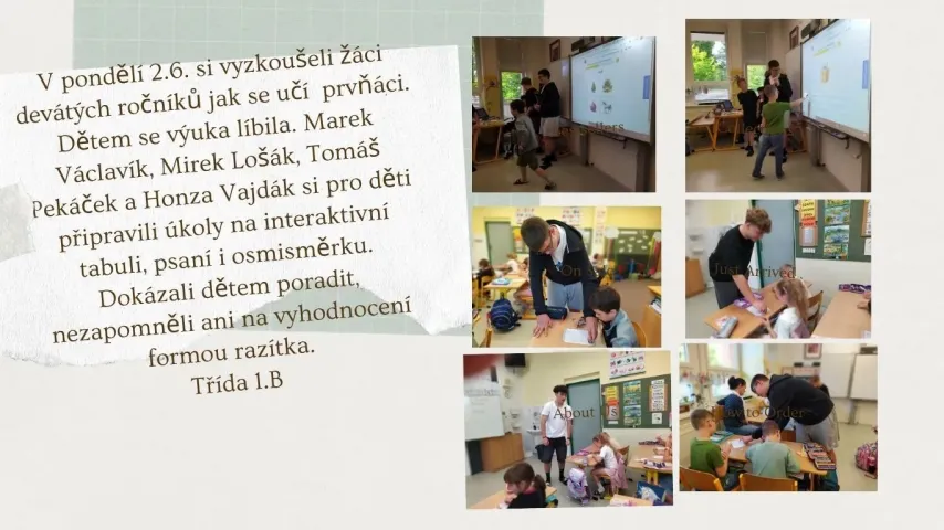Deváťáci učí prvňáčky